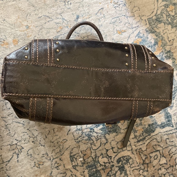 FRYE XL PHOENIX DECO STUDDED CHOCOLATE TOTE - Picture 9 of 14